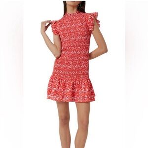 French Connection Pink Mini Sundress Mock Neck Sleeveless